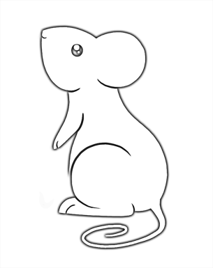 Mouse Coloring Template - Colour the mouse outline