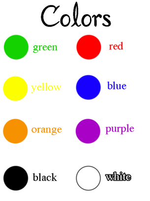 color names worksheet