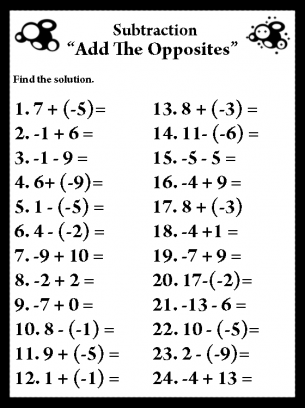 Subtraction 