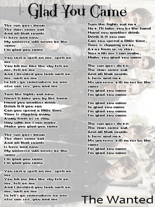 The Wanted Glad You Came Lyrics Youtube