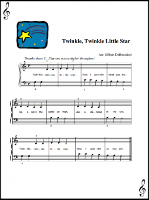 Sheet music twinkle twinkle on sale little star piano