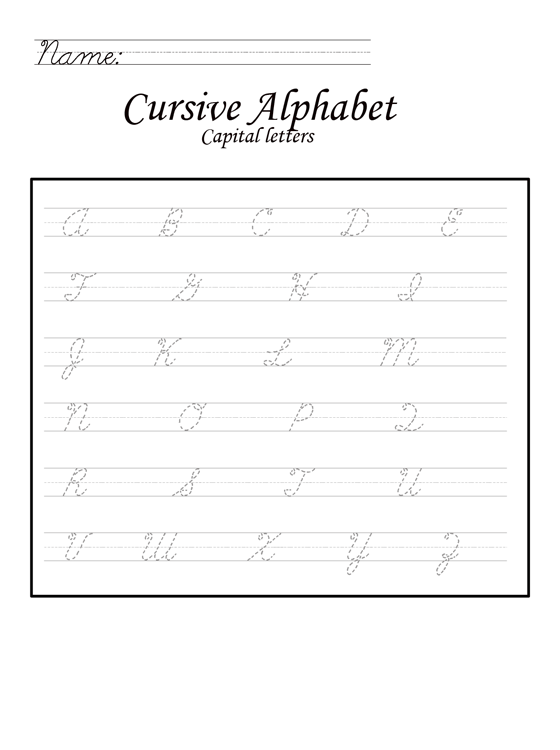 teach cursive worksheets printable