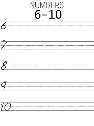 Number Practice 6-10 Worksheet