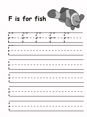 trace the letter f worksheet