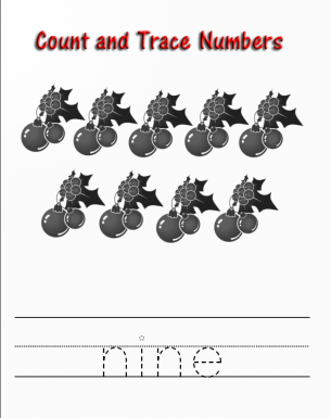 Count and Trace Number 9 Worksheet