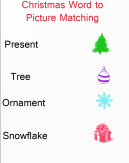 Christmas Word to Picture Matching Worksheet