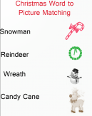 Christmas Matching Worksheets