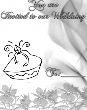 Gray Themed Wedding Invitation