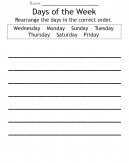 Days of the Week Worksheet