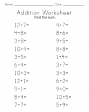 Addition Worksheet