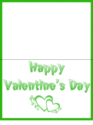 Valentine's Day Card Green Heart