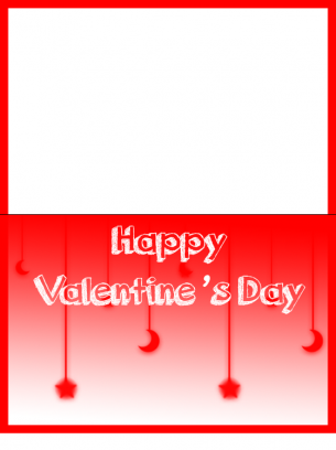 Valentine's Day Card Red and White