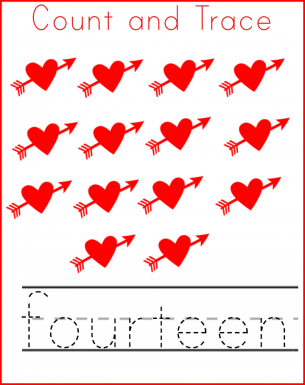 Valentine Trace Worksheets Fourteen