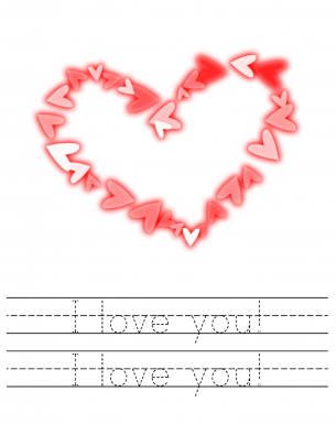 Worksheets Valentine Tracing