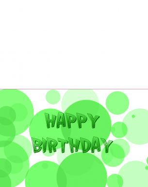 Green Bubbles Birthday Cards