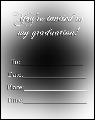 Black Gradiant Printable Invitations