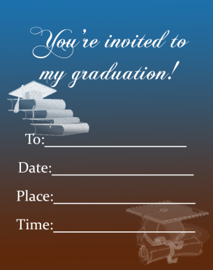 Blue Graduation Invitations