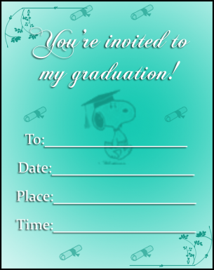 Snoopy Graduation Invitations