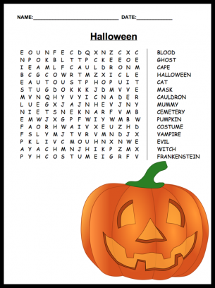 halloween word search puzzles for adults