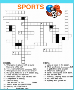 free printable sports crossword puzzles printable for all ages